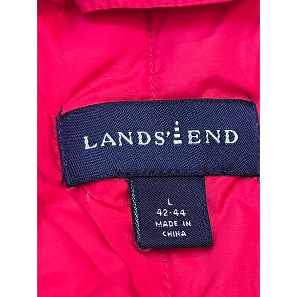 Lands’ End Men’s Large 42-44 Red Button Down Vest 95694 Sleeveless Casual Retro - Picture 3 of 6